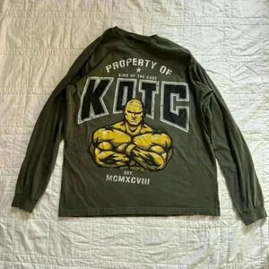 King of the cage olive green long sleeve graphic t shirt men’s sz xl mma